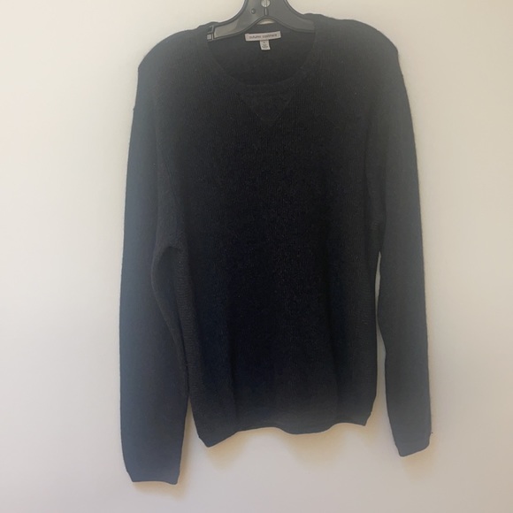 Autumn Cashmere Black Cashmere Men’s Crewneck Sweater - Picture 2 of 6